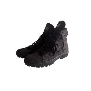 Levis Mens 514931A48 Black Textile High Top Sneaker Boots Side Zip Lug Sole 10